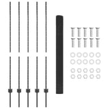Welded Wire Fence with Post 10 x 1.4 m PVC-Coated Steel 3336573