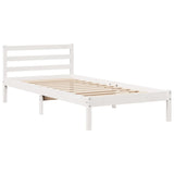 Bed Frame without Mattress White 90x190 cm Single Solid Wood Pine 3305813
