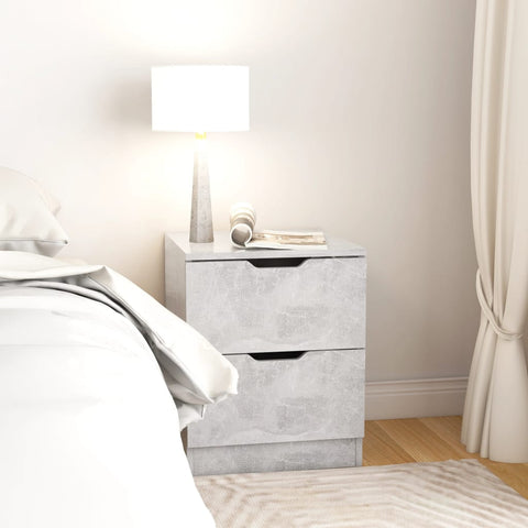 ZNTS Bedside Cabinet Concrete Grey 40x40x50 cm Engineered Wood 326731