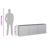 Garden Raised Bed 240x40x77 cm Galvanized Steel Silver 316887