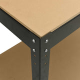 Workbench Black 81 x 41 x 145 cm Engineered Wood and Metal 42020131