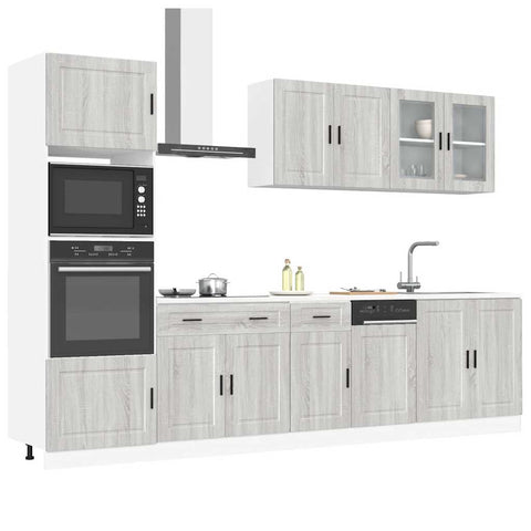 ZNTS 7 Piece Kitchen Cabinet Set Kalmar Grey Sonoma Engineered Wood 3314757