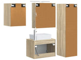 Bathroom Cabinet Set 5 pcs Sonoma Oak 50 x 14.5 x 70 cm 3407321