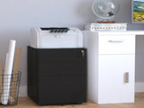 Lockable Cabinet, Rolling Filing Cabinet with 3 Drawers, Steel Office Drawer Unit for A4, Letter, T3398P342261