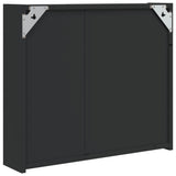 Bathroom Mirror Cabinet with LED Light Black 60x13x52 cm 357971