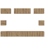 TV Cabinet Set Wall-mounted 8 pcs Artisan Oak Engineered Wood 3393296
