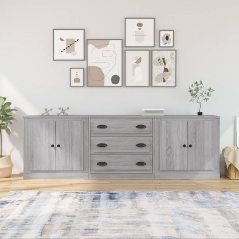 Sideboards 3 pcs Grey Sonoma Engineered Wood 3185221