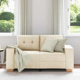 Sofa Cream 160 x 77 x 82 cm Fabric 4105075