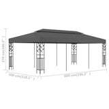 Gazebo 3x6 m Anthracite 47964