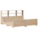 ZNTS Bookcase Bed without Mattress 200x200 cm Solid Wood 3323794