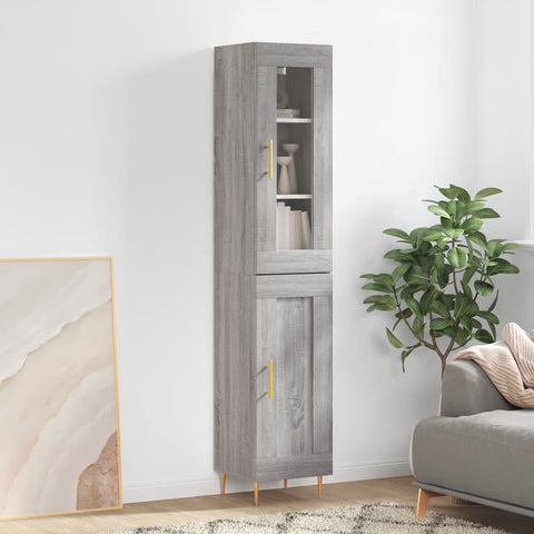 Highboard Grey Sonoma 34.5x34x180 cm Engineered Wood 3199487