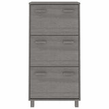 Shoe Cabinet "HAMAR" Light Grey 59,5x35x117 cm Solid Wood Pine 340515
