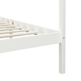 Canopy Bed Frame without Mattress White Solid Wood 90x200 cm 283262