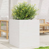 ZNTS Garden Planter White 60x60x68.5 cm Solid Wood Pine 3282470