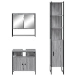 ZNTS 3 Piece Bathroom Furniture Set Grey Sonoma Engineered Wood 3214678