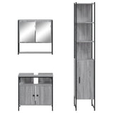 3 Piece Bathroom Furniture Set Grey Sonoma Engineered Wood 3214678