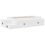 Storage Bed Frame White 244 x 118 x 53.5 cm Engineered wood 3335565