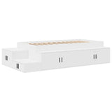 Storage Bed Frame White 244 x 118 x 53.5 cm Engineered wood 3335565