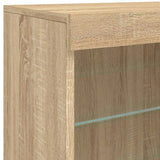 Sideboard with LED Lights Sonoma Oak 60.5x37x67 cm 836695