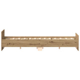 Bed Frame Artisan Oak Engineered wood, Solid pinewood Double 3328741