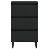 Bed Cabinet with Metal Legs Black 40x35x69 cm 805907