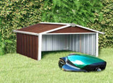 Garden Robot Lawnmower Shed 92x97x63 cm Galvanised Steel Brown 150910