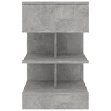 808656 Bedside Cabinet Concrete Grey 40x35x65 cm Engineered Wood