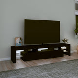 TV Cabinet with LED Lights Black 200x36.5x40 cm 3152811