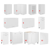 Kitchen Cabinet Set White Engineered wood, Glass Large 3067665