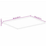 Table Top 90x70x1.5 cm Rectangular Solid Wood Reclaimed 371073