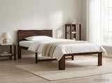 Single Bed Frame with Headboard ROSTOCK Dark Brown 90 x 200 cm 903413
