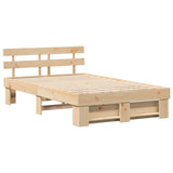 Bed Frame with Headboard Brown 135 x 190 cm Solid Pine Wood 872491