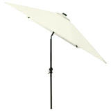 ZNTS Garden Parasol with LEDs and Steel Pole Sand 2x3 m 313787