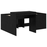 Kids'High Bed Frame with Desk Black Engineered Wood 3422668