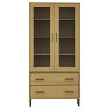 Bookcase with Metal Legs Brown 85x35x172.5 cm Solid Wood OSLO 350991