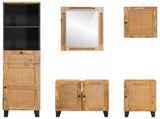 Bathroom Sets with Drawer with Shelf Natural Solid Mango Wood 3310063