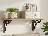 Wall Shelf Brackets 12 pcs Antique Brown 14.5 x 14.5 x 3 cm 42038835
