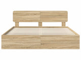 Bed Frame with Headboard Sonoma 140 x 200 cm Solid Pine Wood 3412071
