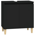 ZNTS 3 Piece Bathroom Furniture Set Black Engineered Wood 3185582
