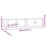 2 Piece Wall-mounted TV Cabinet Set White 100x34,5x40 cm 3188366