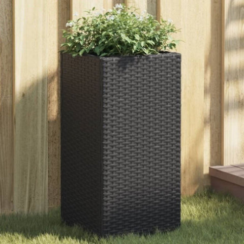 ZNTS Garden Planter Black 30x30x60 cm Poly Rattan 366410