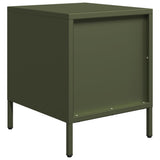 Bedside Cabinets 2 pcs Olive Green 35x39x43.5 cm Steel 851253