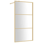 Walk-in Shower Wall with Clear ESG Glass Gold 115x195 cm 154941