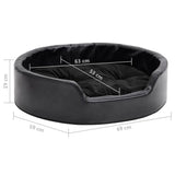 Dog Bed Black 69x59x19 cm Plush and Faux Leather 171261