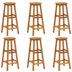 ZNTS Bar Stools 6 pcs Solid Acacia Wood 310287