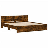 Bed Frame with LED without Mattress Smoked Oak 200x200 cm 3207585
