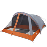 Camping Tent Cabin 4-Person Grey and Orange Waterproof 94715