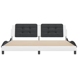 Bed Frame without Mattress "Zadar" White and Black 200x200 cm Faux Leather 3208211