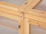 Wooden Cold Frame Polycarbonate Greenhouse with Openable Top Cover and Double Door, Grow House for T3398P377627