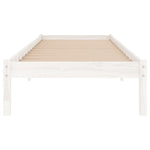Bed Frame without Mattress White Solid Wood Single 809983